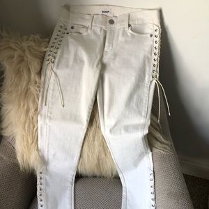 HUDSON JEANS SUKI Mid Rise Super Skinny Lace